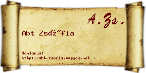 Abt Zsófia névjegykártya
